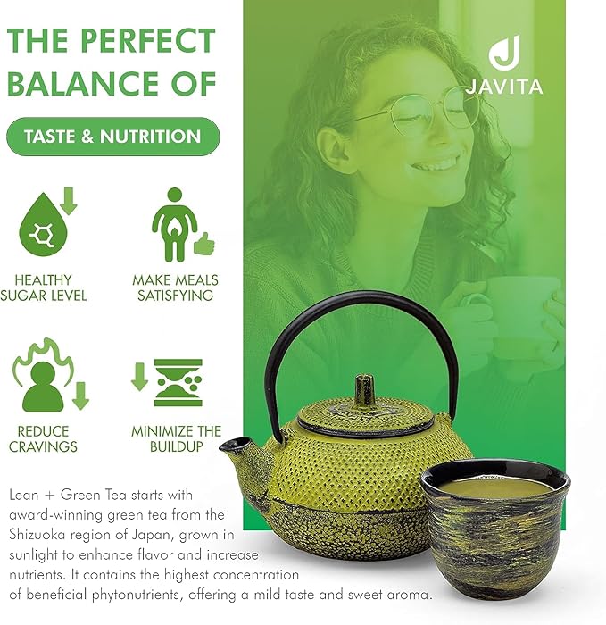 Lean + Green, Premium, 100% Japanese Green Tea, Garcinia Cambogia (as Super Citrimax) & Gymnema Sylvestre, for Weight Management, Appetite Control 24 ct - 2 Boxes, Javita