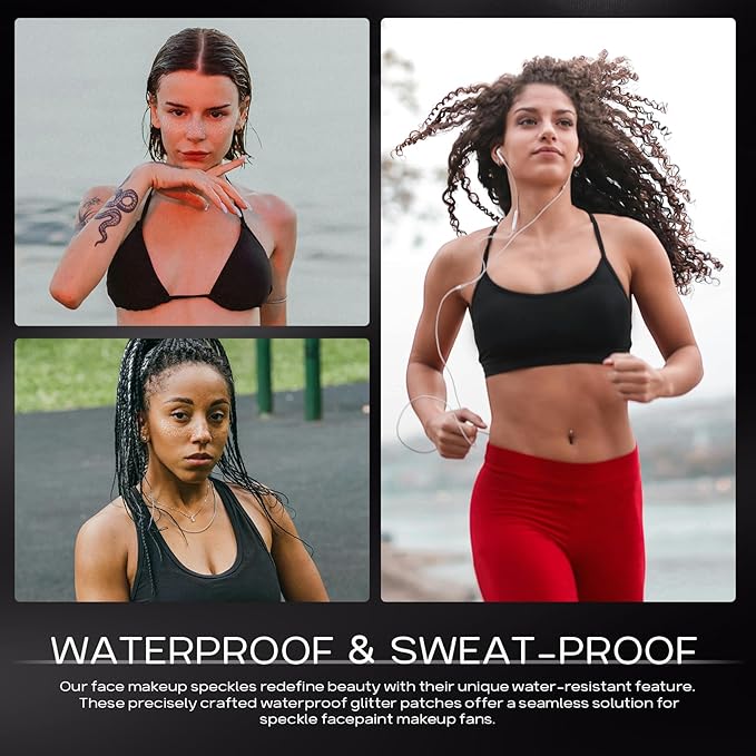 Face Glitter Freckles, Makeup Patches-Silver-Face Glitter Speckles Patches, 4pcs