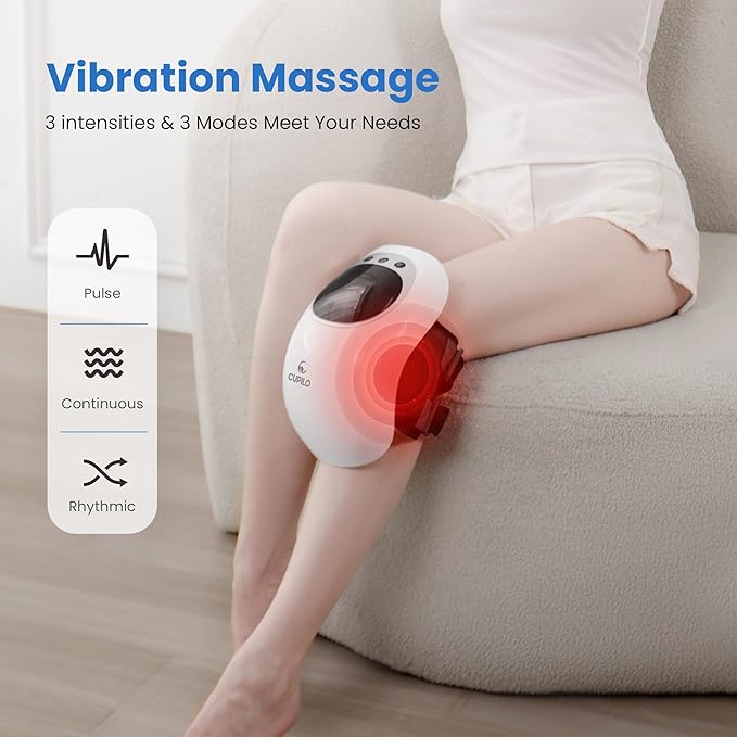 Knee Massager with Heat - Heating and Vibrating Pain Relief Knee Massager for Arthritis,Ideal Gifts for Women,Men