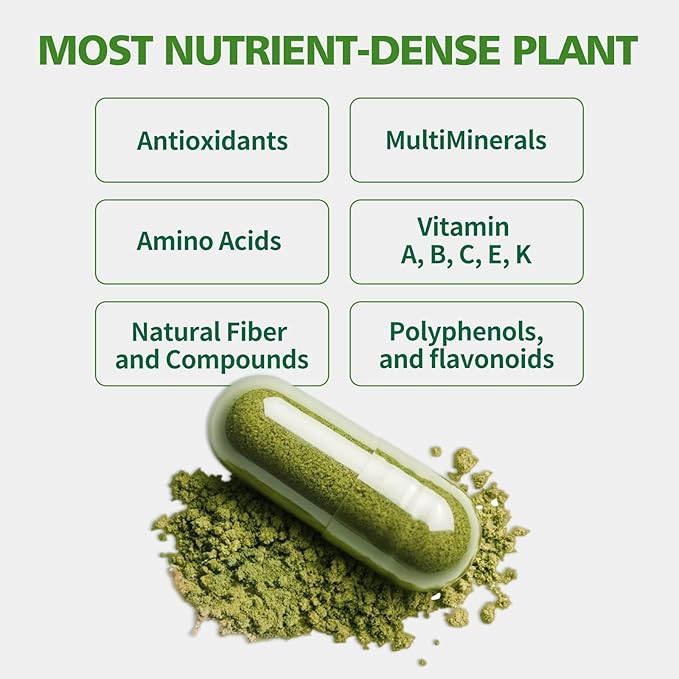 Moringa Capsules with Pure Moringa Powder | Skin Health and Immune Support | Non GMO, Gluten Free