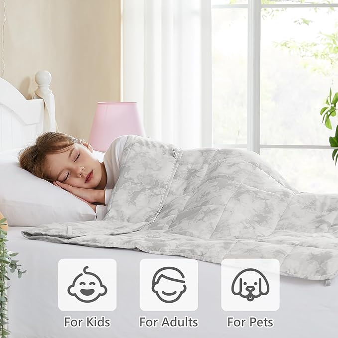 L'AGRATY Weighted Blanket - 40"x60" 10lbs Breathable Microfiber Material with Glass Beads Small Blanket for All-Season Summer Fall Winter Soft