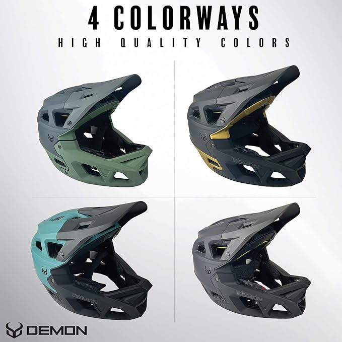 Demon United Podium X MIPS Full Face Mountain Bike Helmet- Removable Fit Pad Options- Advanced Venting System-Lightweight - Fullface DH BMX MTB Helmet