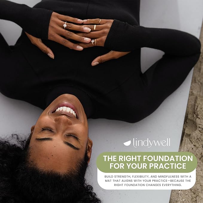 Lindywell Pilates Yoga Workout Mat Non Slip 6mm, 8mm, 10mm Thick - 6ft x 26in