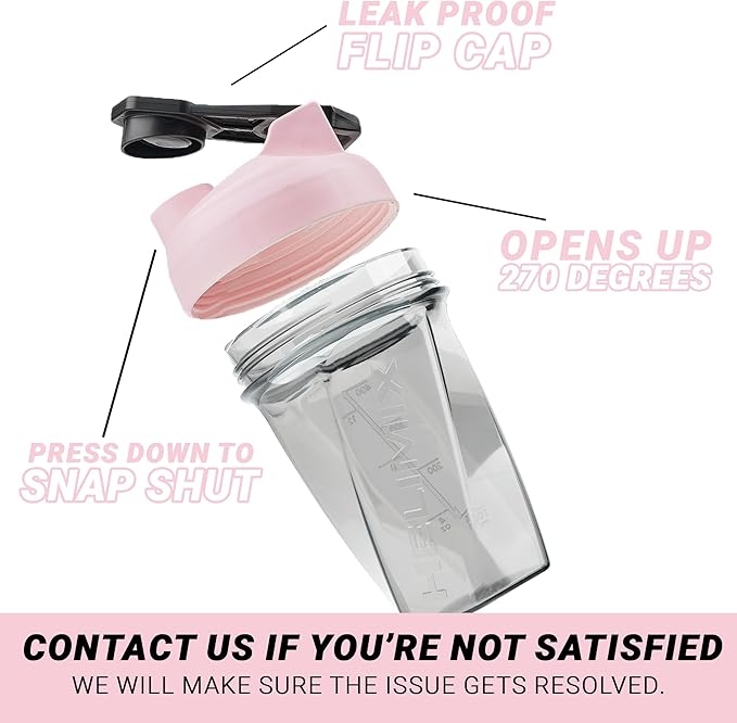 HELIMIX 1.5 Vortex Blender Shaker Bottle Holds Upto 20oz | No Blending Ball or Whisk | USA Made | Portable Pre Workout Whey Protein Drink Shaker Cup | Mixes Cocktails Smoothies Shakes | Top Rack Safe