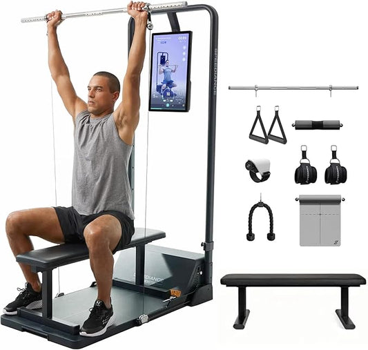 Gym Monster Smart Home Gym, Multifunctional Strength Training Machine, Smith Machine Power Cage Workout Station, Squat Rack Cable Machine, Full Body Fitness Equipment for Home Workout