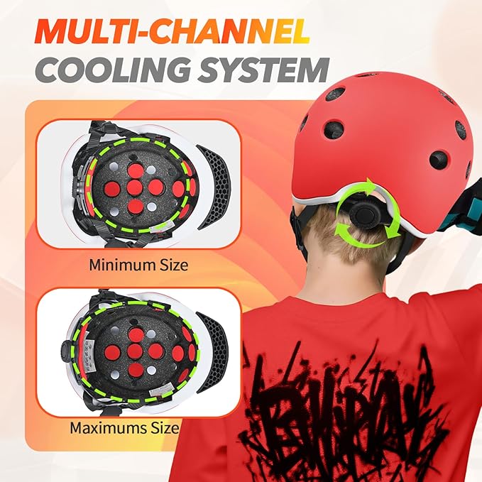 Kids Bike Helmet for 5-8-14 Kids Skateboard Helmet Boys Girls Child Youth Adjustable Lightweight Ventilation and Multi-Sports Scooter Cycling Roller Balance Bike