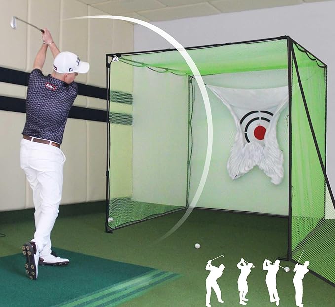 Golf Practice Hitting Nets for Backyard Driving Indoor Use Heavy Duty Practice Golf Driving Nets for Backyard Premium Portable Golf Impact Nets Cages with Frame