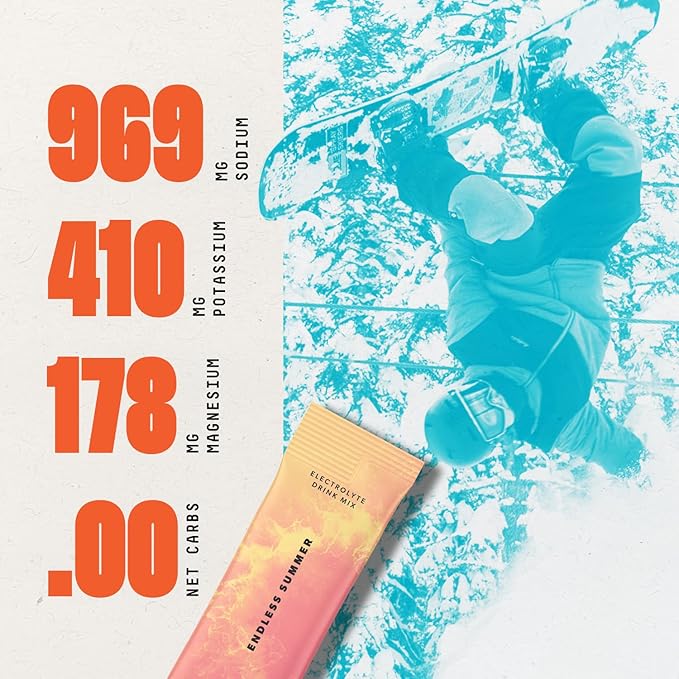 Keto Chow SALTT Electrolytes Powder Packets, Endless Summer (30 Hydration Packets) - Magnesium, Potassium, Sodium, Trace Minerals - Vegan, Sugar Free, Gluten Free - Travel Essentials - Made in USA