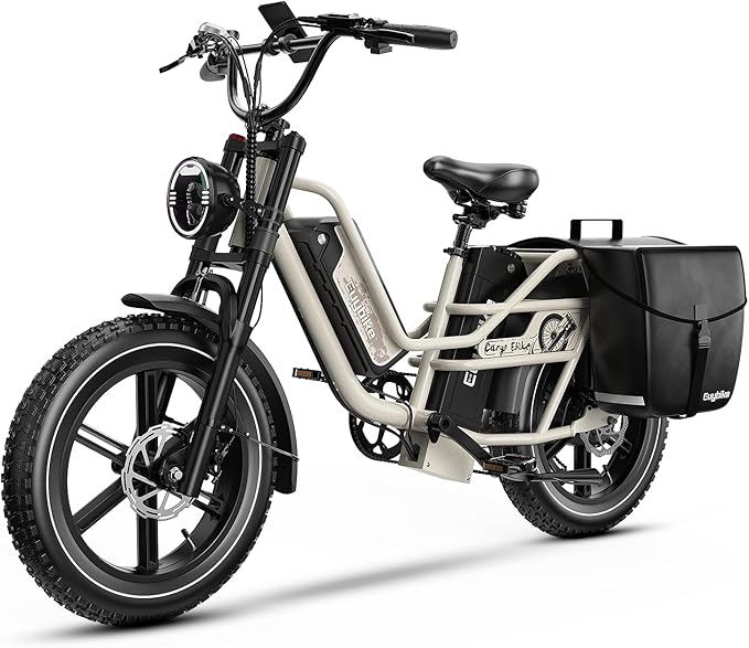 Dual Battery Electric Bike for Adults, 160 Miles Long Range Cargo Ebike with 48V 60AH Removable 2880WH Battery, 1450W Peak Motor 34MPH Electric Bicycle, 20" x 4" Fat Tire Hydraulic Brakes E Bike