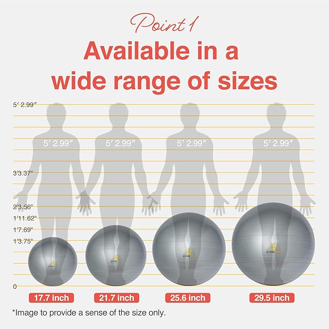 Exercise Ball for Balance Stability Fitness Workout Yoga Pilates at Home Office & Gym Birthing Ball for Pregnancy, Office Ball Chair