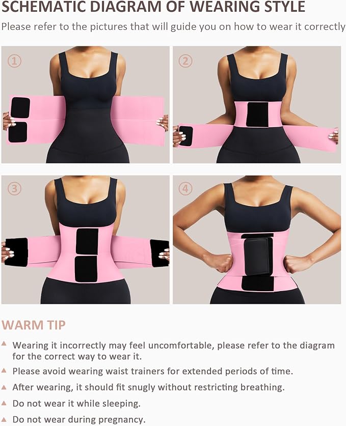 FeelinGirl Waist Trainer Belt Waist Cincher Trimmer Ab Belt Tummy Control Body Shaper with Triple Wrap Women and Men