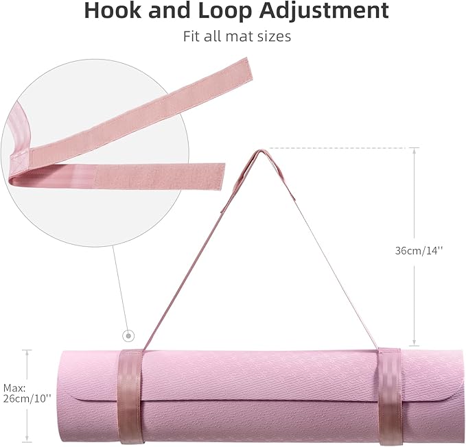 Trilancer Adjustable Yoga Mat Strap With Hook and Loop Closure, Yoga Mat Holder Carrier,and Organizing-Mat Not Included