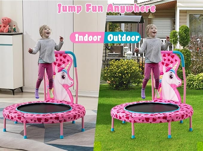 SSLine No-Gap 36'' Trampoline for Kids Toddler with Safety Pad, 36 inch Mini Trampoline with Heavy Duty Frame Indoor, Small Trampolines Max Load 220lbs, Gifts for Boys and Girls