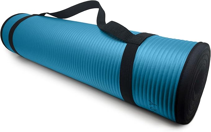 MICRODRY Deluxe Fitness Exercise Yoga Mat for Home & Gym, Extra Thick for High Impact Training, Multi Layered Skid Resistant Surface, Odor Neutralizing with Carrying Strap