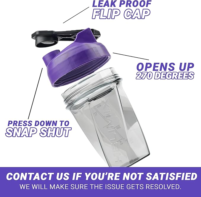 HELIMIX 1.5 Vortex Blender Shaker Bottle Holds Upto 20oz | No Blending Ball or Whisk | USA Made | Portable Pre Workout Whey Protein Drink Shaker Cup | Mixes Cocktails Smoothies Shakes | Top Rack Safe