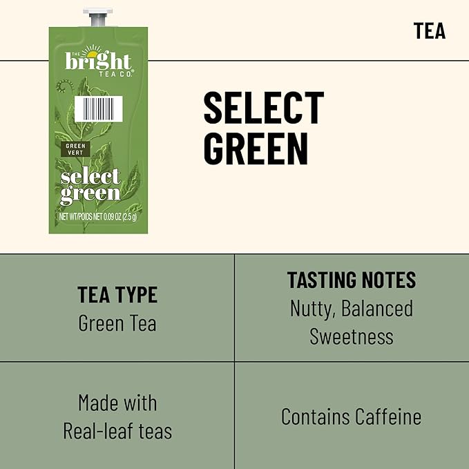 The Bright Tea Co. Select Green Tea Fresh Pack for Flavia Brewers (Pack of 100 Fresh Packs)