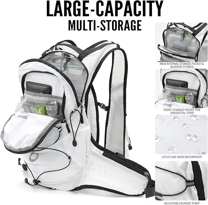 Hydration Pack Backpack, Lightweight Water Backpack with 2L Leakproof Hydration Bladder Daypack for Men Women,Running Hydration Vest for Outdoor Trail