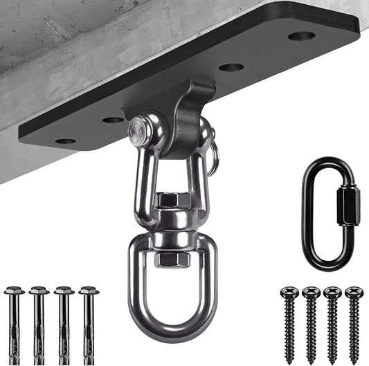 Heavy Bag Hanger, Punching Bag Ceiling Mount Hanger, 360° Rotation Hook for Boxing, MMA, Aerial Yoga, Hammock, and More, 600 LB Capacity