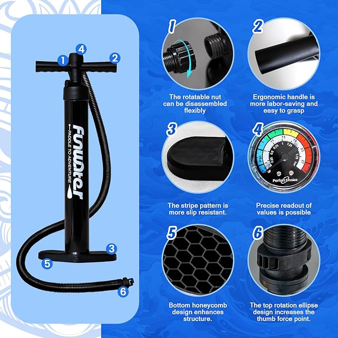 FunWater Inflatable Ultra-Light Stand Up Paddle Board for All Skill Levels with Premium SUP Paddleboard Accessories,Non-Slip Comfort Deck for Youth & Adults