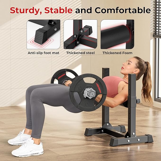 BODYRHYTHM Bulgarian Split Squat Stand, Single Leg Squat Roller Stand with 9 Adjustable Roller Heights for Squats, Leg Lunges, Lower Body Training.