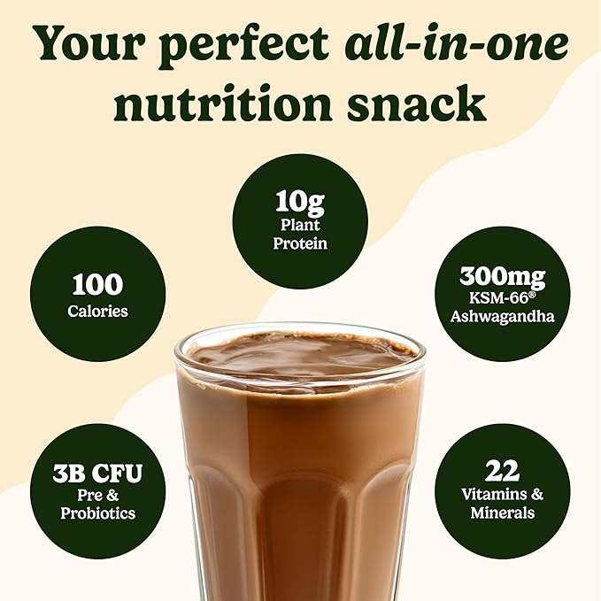 VitaHustle ONE Superfood Lean Protein Powder, All-in-One Nutrition Shake, 10g Plant Protein, Multivitamins, Ashwagandha, Low Calorie, Postbiotics, 15 Servings