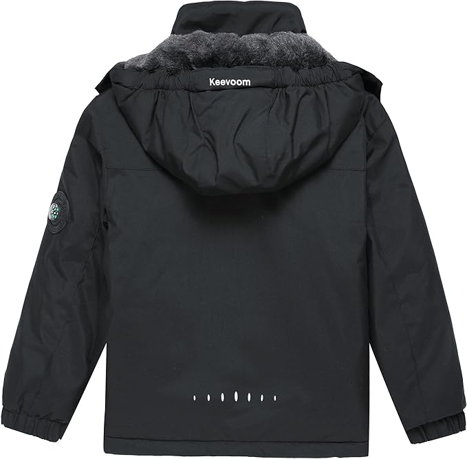 Keevoom Boys Winter Coat Ski Jacket Windproof Kids Snowboard Warm Fleece Snow Coat Waterproof Outdoor Hooded Ski Coats