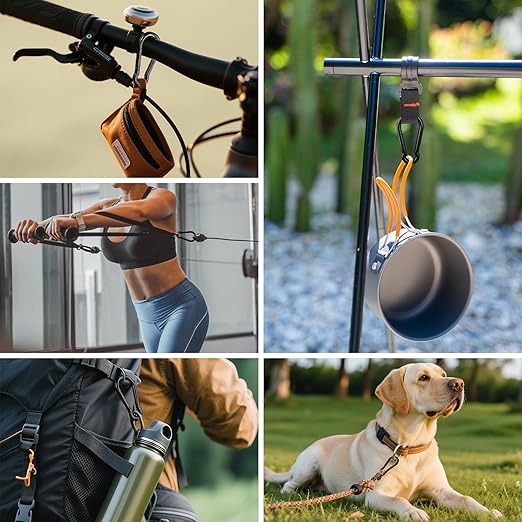 KINLINK 25 Pack Black Carabiner Clip, 2.75 inch Heavy Duty Spring Snap Hook, Small Caribeener Clips for Outdoor Camping, Swing Set, Hammock, Hiking Travel, Fishing, Quick Link Keychain