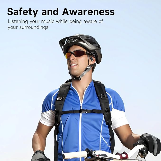 IFECCO Open Ear Headphones Bluetooth 5.4 - Wireless Open Ear Earbuds with Ddigital Display Charging Case,48H Playtime Premium Sound Sport Conduction Headphones for Running, Cycling Driving