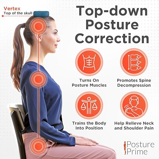 Vertex Weighted Cushion Forward Head Posture Corrector for Women Men - 3 Size Options Neck Workout Equipment Set - Head Neck Straightener Back Alignment for Home - No straps needed