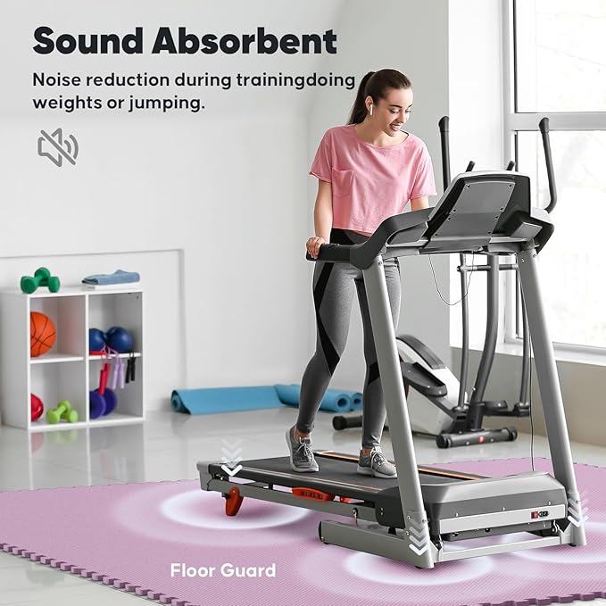 Home Gym Mat, Puzzle Exercise Mat, EVA Interlocking Foam Floor Tiles for Home Workout Equipment and Kids' Play Areas - Blue, 24 in x 24 in x ½ in - (Pink, 16 Pack(64 SQ FT))