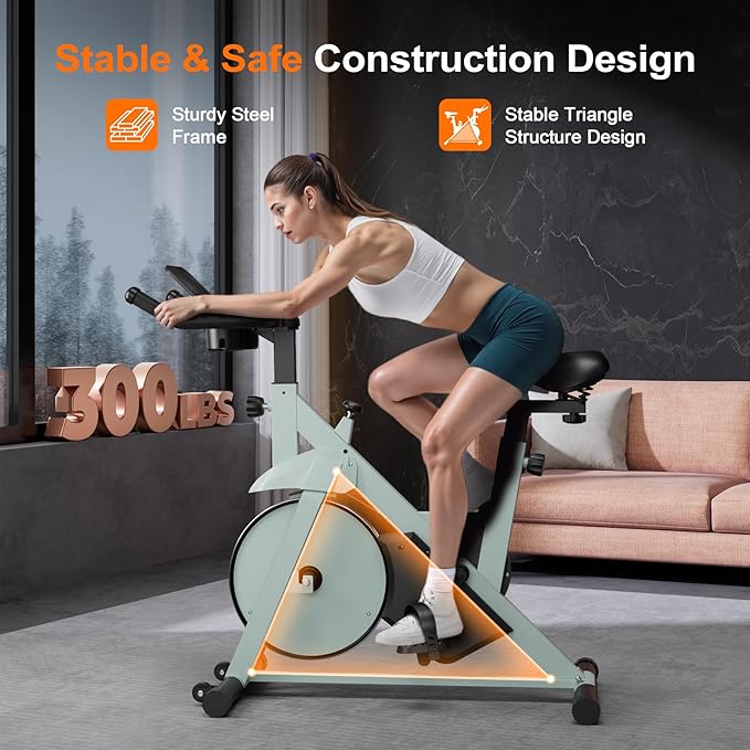 Stationary Bike, Spin Bike with 32 Levels of Adjustable Magnetic, Exercise Bike for Home with Exclusive App, Low Noise Indoor Bike, Cycling Bike with Comfortable Seat Cushion