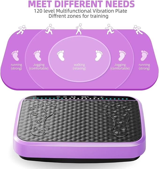 Vibration Plate Fitness Platform Whole Body Exercise Machine with 120 Speed Levels, Lymphatic Drainage, Fat Burning, and Weight Loss, Perfect for Women, Men, and Home Gym Exercise