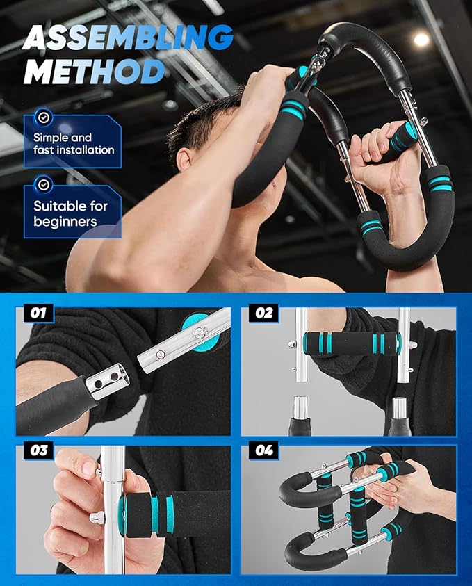 Saker Twister Arm Trainer,PowerTwist Arm Trainer,Home Workout Equipment,Upper Body Strength Training Machine,Detachable Design,Fitness Anywhere