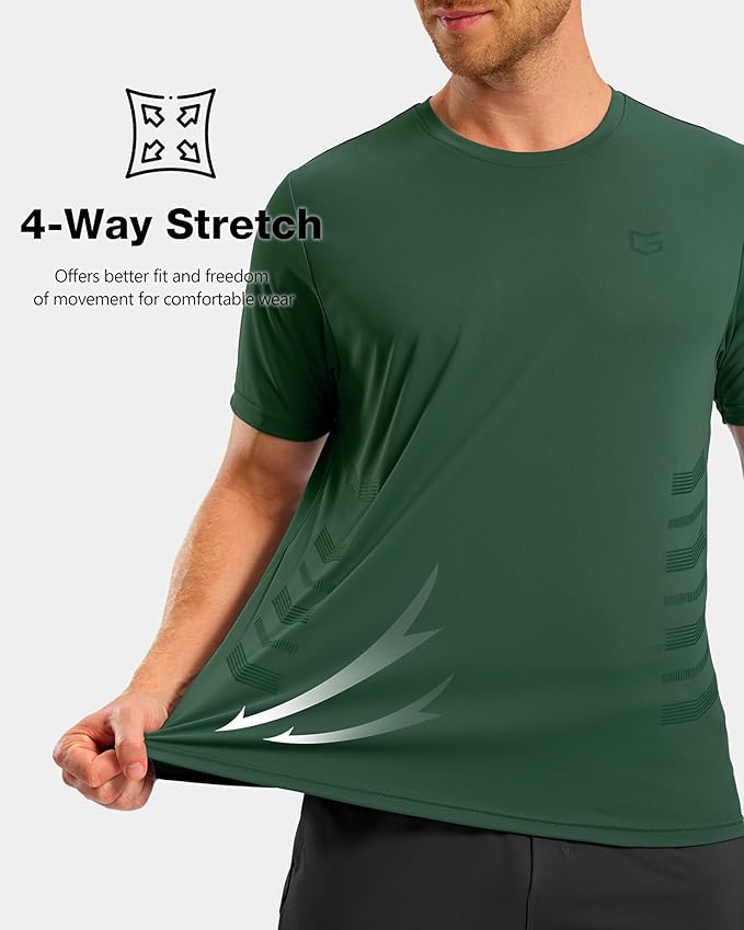 G Gradual Men's Workout Shirts Quick Dry Athletic Running T-Shirts Lightweight Moisture Wicking Short Sleeve Sports Gym Tops