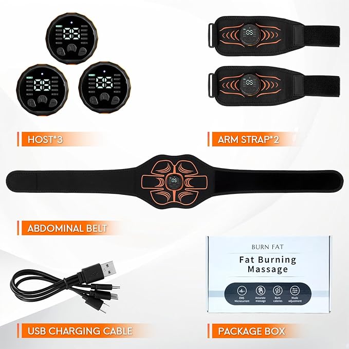 Electronic Muscle Stimulator;Abs Stimulator Muscle Machine for Abdomen/Arms,USB Rechargeble for Fitness Strength Training Workout Equipment Men and Women