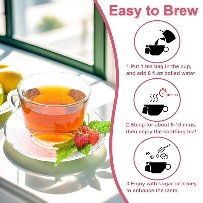 TEARELAE - Raspberry Leaf Tea - 1.5g x 60 Count - Premium Red Raspberry Leaves Tea Bags - Promote a Healthy Pregnancy, Ease Menstrual Cramp - Non-GMO - Caffeine-Free