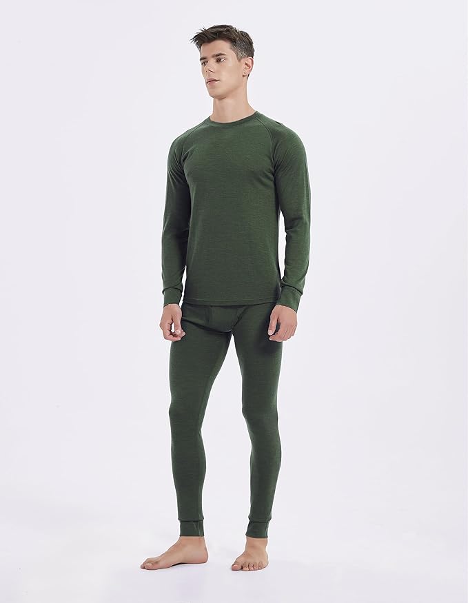 Iguana Mens 100% Merino Wool Base Layer Sets for Ski Lightweight Thermal Underwear