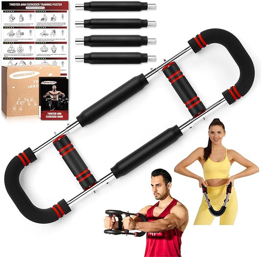Twister Arm Trainer, Adjustable Twister Arm Chest Exerciser with 4 Spring & Training Poster for Men & Women, Detachable Power Twister Home Fitness Equipment for Enhancing Upper Body Muscle