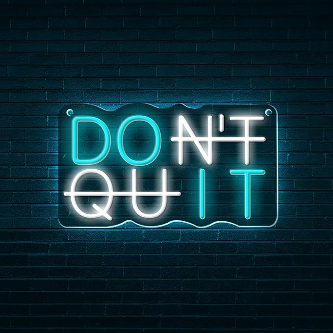 Do It Don't Quit Neon Sign USB Powered with Dimmable Switch for Wall Background Decor Room Decoration Inspirational Wall Art Office Bar Gym Parties Events Birthday Party 16.5x9 in