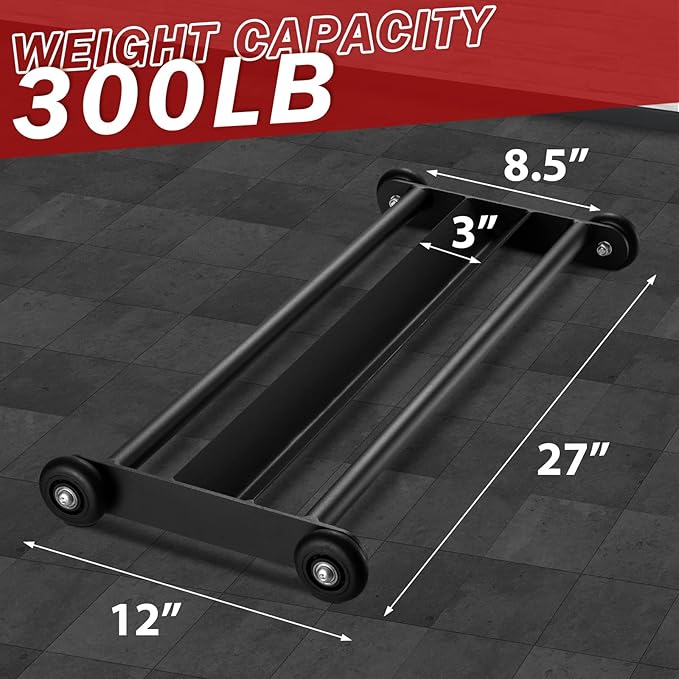 GMWD Glute Ham Glider, Commercial Glute Hamstring Roller with Smooth Wheels, Multi-Function Exercise Wheels, Home Gym Full Body Workout AB Training