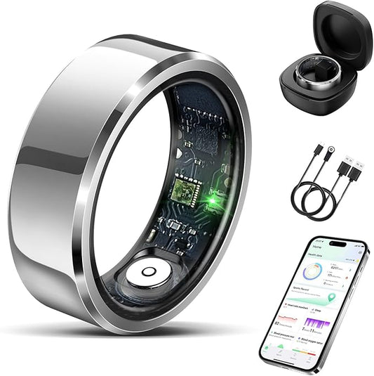Smart Ring for Women Men-Wearable Fitness Tracker with Sleep Tracking Heart Rate Healthy Monitor Ring Activity Monitoring Steps Calories