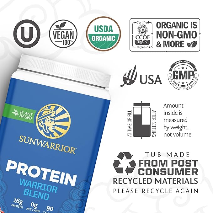 Organic Plant Based Protein Powder | Vegan Organic Protein Powder Chocolate Flavored with BCAA Amino Acids & Hemp Seed Pea Blend | Non-GMO Soy Dairy Filler & Gluten Free (Chocolate, 30 Servings)