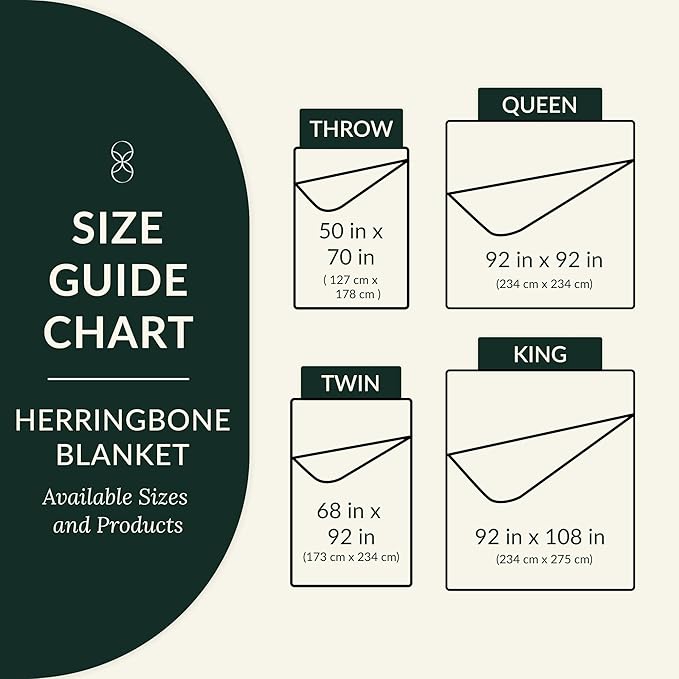 Herringbone Cotton Twin Blanket for Couch, Bed,Sofa, Home Decor, Soft, Lightweight, All-Season Bed Blanket, 68 x92, Ensign Blue