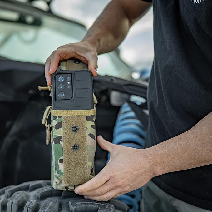 Iron Infidel Battle Bottle - 32 Oz Insulated Water Bottle with Straw Lid & Chug Cap, Stainless Steel Metal Tactical Flask With Rugged, Removable Sleeve for Keys & Phone or Wallet (OCP Camo 1 Liter)