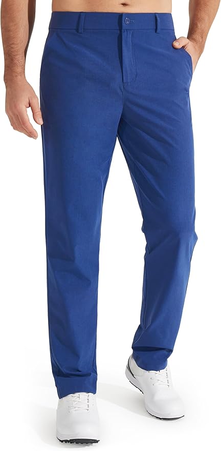Libin Mens Golf Pants Stretch Work Dress Pants 30"/32"/34" Quick Dry Lightweight Casual Comfy Trousers with Pockets