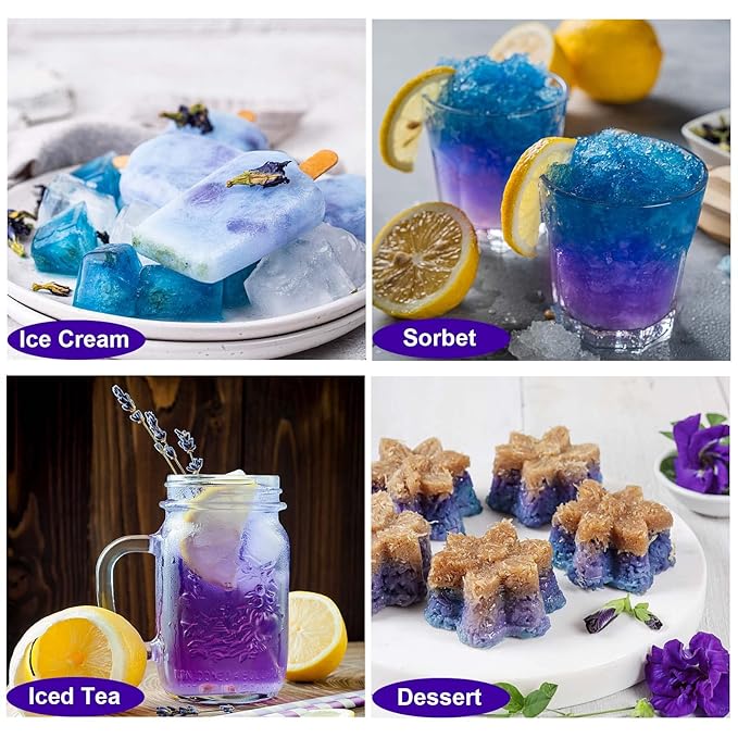 TEARELAE - Butterfly Pea Flower Tea - 50 Count Butterfly Pea Flower Tea Bags - Natural Coloring for Food, Baking, Iced Tea - Caffeine-Free, Non-GMO