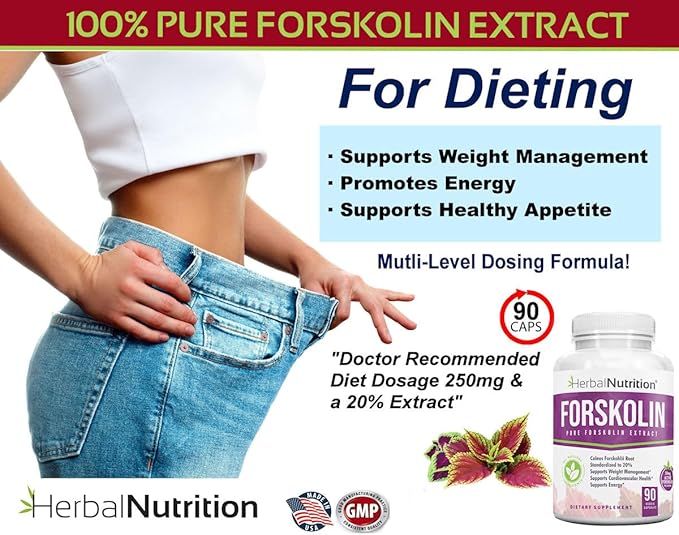 Forskolin for Weight Loss, 250mg-500mg Max Strength Forskolin Two Pack 90 Count Bottles, 20% Extract of Pure Forskolin, Ideal Diet and Athletes Formula!