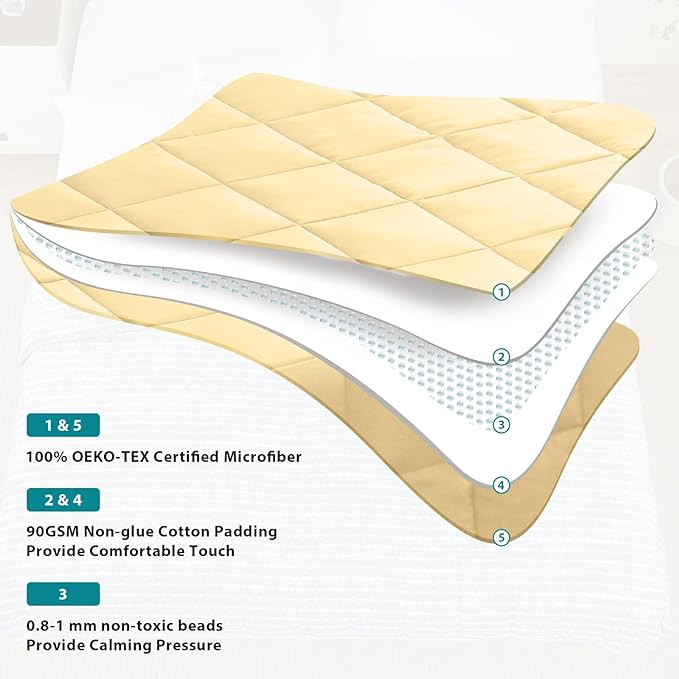 L'AGRATY Weighted Blanket - 60"x80", 20lbs Cooling Breathable Heavy Blanket with Glass Beads for Adult All-Season