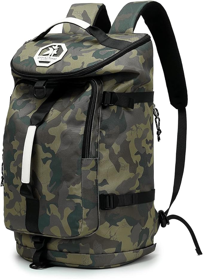 Kalesi Gym Duffle Bag Backpack 4-Way Waterproof with Shoes Compartment for camouflage travel Sport Hiking laptop (camouflage)