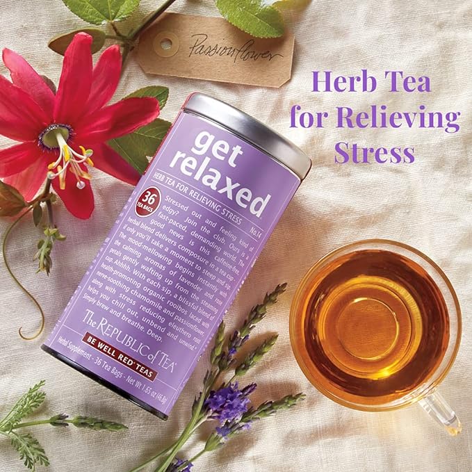 The Republic of Tea Be Well Teas No. 14, Get Relaxed Herbal Tea For Relieving Stress, Refill Pack of 250 Tea Bags